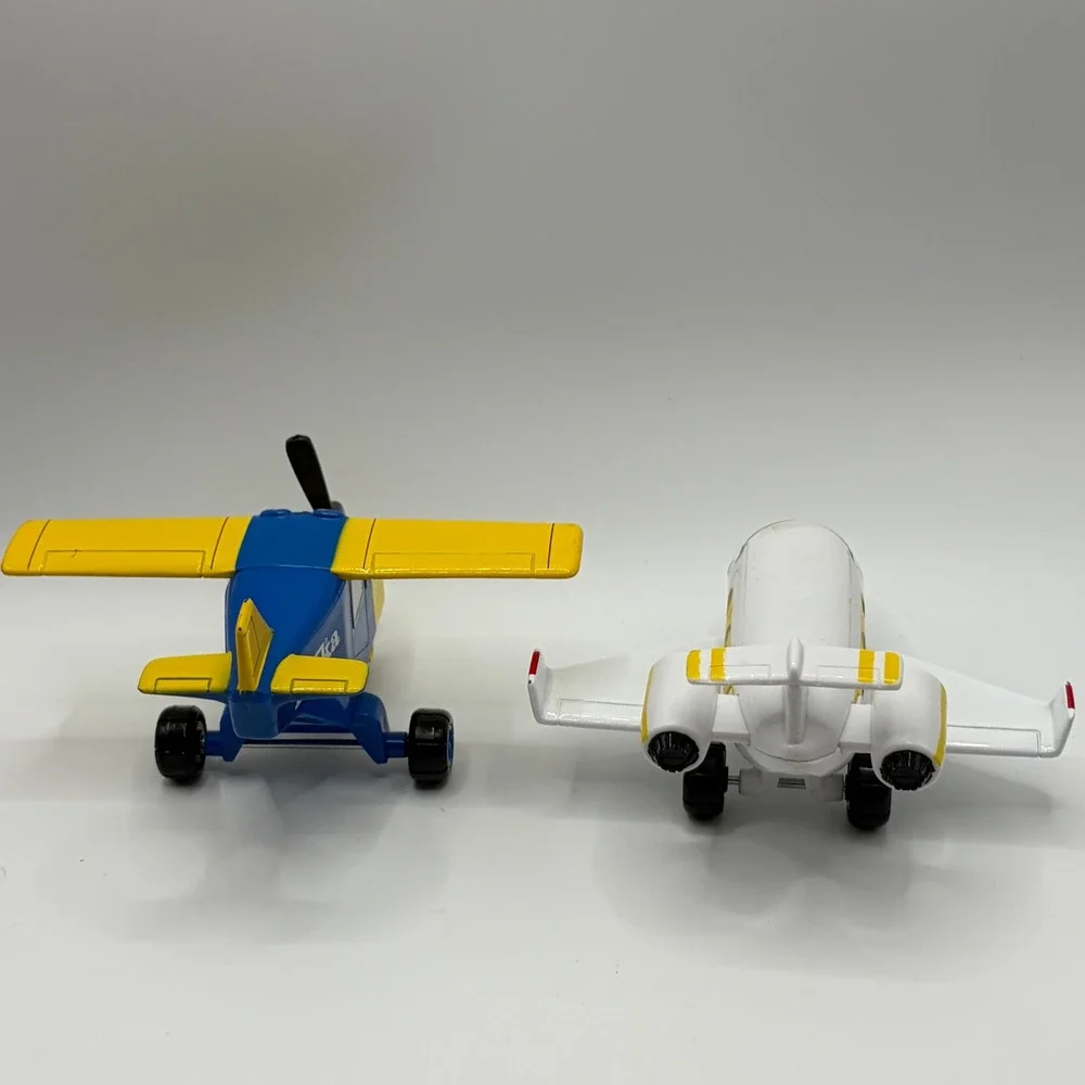 Tonka Maisto Cartoon Toy Airplane Lot 2pc Prop Jet Blue White Kids Vehicle Play
